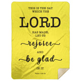 Typography Premium Sherpa Mink Blanket - Rejoice And Be Glad ~Psalm 118:24~
