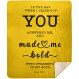 Typography Premium Sherpa Mink Blanket - Strength In My Soul ~Psalm 138:3~