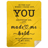 Typography Premium Sherpa Mink Blanket - Strength In My Soul ~Psalm 138:3~