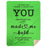 Typography Premium Sherpa Mink Blanket - Strength In My Soul ~Psalm 138:3~