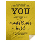 Typography Premium Sherpa Mink Blanket - Strength In My Soul ~Psalm 138:3~