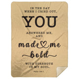 Typography Premium Sherpa Mink Blanket - Strength In My Soul ~Psalm 138:3~