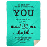 Typography Premium Sherpa Mink Blanket - Strength In My Soul ~Psalm 138:3~