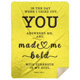 Typography Premium Sherpa Mink Blanket - Strength In My Soul ~Psalm 138:3~