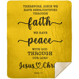 Typography Premium Sherpa Mink Blanket - We Have Peace With God ~Romans 5:1~