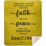 Typography Premium Sherpa Mink Blanket - We Have Peace With God ~Romans 5:1~
