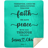 Typography Premium Sherpa Mink Blanket - We Have Peace With God ~Romans 5:1~