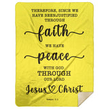 Typography Premium Sherpa Mink Blanket - We Have Peace With God ~Romans 5:1~