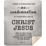 Typography Premium Sherpa Mink Blanket - No More Condemnation ~Romans 8:1~
