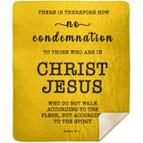 Typography Premium Sherpa Mink Blanket - No More Condemnation ~Romans 8:1~