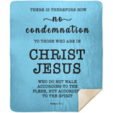 Typography Premium Sherpa Mink Blanket - No More Condemnation ~Romans 8:1~