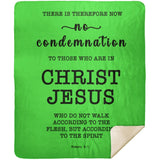 Typography Premium Sherpa Mink Blanket - No More Condemnation ~Romans 8:1~