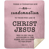 Typography Premium Sherpa Mink Blanket - No More Condemnation ~Romans 8:1~
