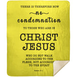 Typography Premium Sherpa Mink Blanket - No More Condemnation ~Romans 8:1~