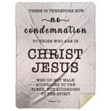 Typography Premium Sherpa Mink Blanket - No More Condemnation ~Romans 8:1~