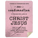 Typography Premium Sherpa Mink Blanket - No More Condemnation ~Romans 8:1~