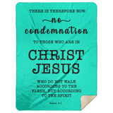 Typography Premium Sherpa Mink Blanket - No More Condemnation ~Romans 8:1~