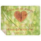 Bible Verses Premium Mink Sherpa Blanket - Christ Strengthens Me ~Philippians 4:13~ Design 12