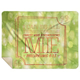 Bible Verses Premium Mink Sherpa Blanket - Christ Strengthens Me ~Philippians 4:13~ Design 13