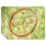 Bible Verses Premium Mink Sherpa Blanket - Christ Strengthens Me ~Philippians 4:13~ Design 16