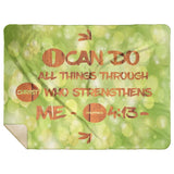 Bible Verses Premium Mink Sherpa Blanket - Christ Strengthens Me ~Philippians 4:13~ Design 17