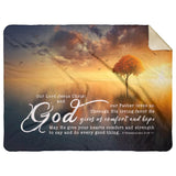 Bible Verses Premium Sherpa Mink Blanket - His Grace Gave Us Eternal Comfort ~2 Thessalonians 2:16-17~