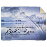 Bible Verses Premium Sherpa Mink Blanket - Direct Your Heart Into The Love of God ~2 Thessalonians 3:5~