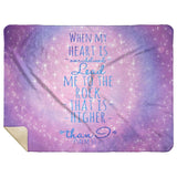 Bible Verses Premium Mink Sherpa Blanket - Lead Me To The Rock ~Psalm 61:2~ Design 2