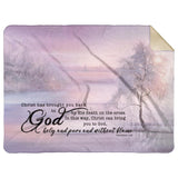 Bible Verses Premium Sherpa Mink Blanket - Salvation through Christ ~Colossians 1:22~