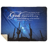 Bible Verses Premium Sherpa Mink Blanket - God Blessed Us With Every Spiritual Blessings ~Ephesians 1:3~