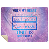 Bible Verses Premium Mink Sherpa Blanket - Lead Me To The Rock ~Psalm 61:2~ Design 5