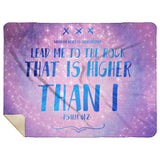 Bible Verses Premium Mink Sherpa Blanket - Lead Me To The Rock ~Psalm 61:2~ Design 11
