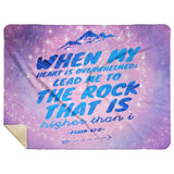Bible Verses Premium Mink Sherpa Blanket - Lead Me To The Rock ~Psalm 61:2~ Design 14