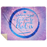 Bible Verses Premium Mink Sherpa Blanket - Lead Me To The Rock ~Psalm 61:2~ Design 15