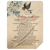 Bible Verses Premium Mink Sherpa Blanket - Prayer for Salvation ~Jonah 2:2-9~ (Design: Bird 3)