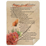 Bible Verses Premium Mink Sherpa Blanket - Prayer for Salvation ~Jonah 2:2-9~ (Design: Butterfly 1)