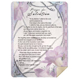Bible Verses Premium Mink Sherpa Blanket - Prayer for Salvation ~Jonah 2:2-9~ (Design: Flower Frame 3)