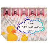 Hope Inspiring Kids Snuggly Blanket - I Am God's Masterpiece ~Ephesians 2:10~ (Design: Ducks)