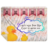 Hope Inspiring Kids Snuggly Blanket - God Is With Me ~Isaiah 41:10~ (Design: Ducks)