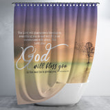 Bible Verses Premium Oxford Fabric Shower Curtain - The Lord Will Bless You In Everything You Do ~Deuteronomy 28:8~