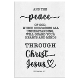 Minimalist Typography Framed Canvas - Guard Your Heart Through Christ Jesus ~Philippians 4:7~