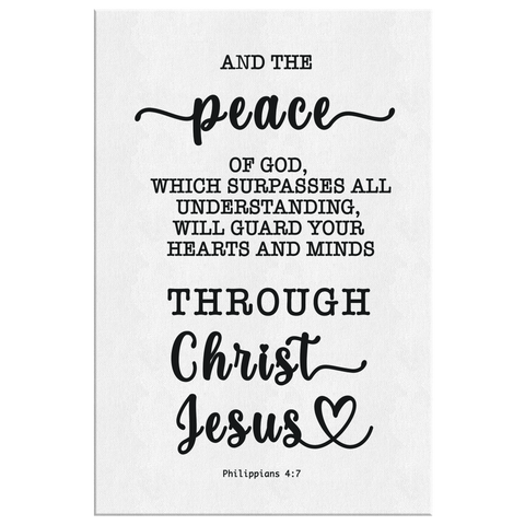 Minimalist Typography Framed Canvas - Guard Your Heart Through Christ Jesus ~Philippians 4:7~