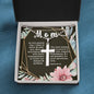 Artisan Crafted Stainless Steel Cross Necklace (Ball Chain) ~Exodus 20:12~