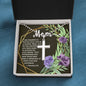 Artisan Crafted Stainless Steel Cross Necklace (Ball Chain) ~1 Timothy 5:8~