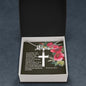 Artisan Crafted Stainless Steel Cross Necklace (Ball Chain) ~Proverbs Proverbs 22:6~