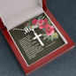 Artisan Crafted Stainless Steel Cross Necklace (Ball Chain) ~Proverbs Proverbs 22:6~
