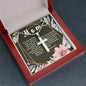 Artisan Crafted Stainless Steel Cross Necklace (Ball Chain) ~Exodus 20:12~