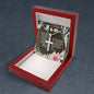 Artisan Crafted Stainless Steel Cross Necklace (Ball Chain) ~Exodus 20:12~