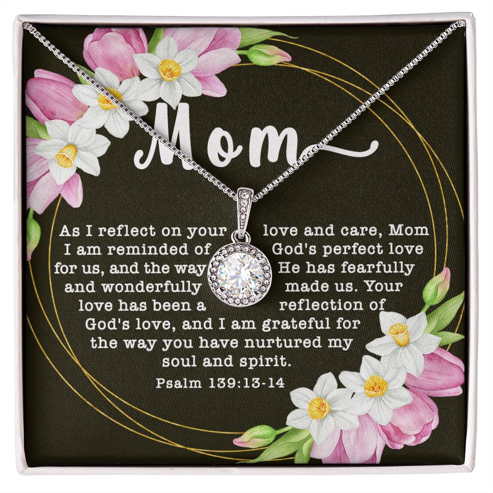 Eternal Hope CZ Crystal 14K White Gold Finish Necklace ~Psalm 139:13-14~