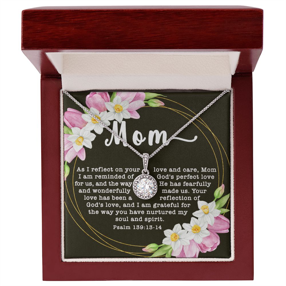 Eternal Hope CZ Crystal 14K White Gold Finish Necklace ~Psalm 139:13-14~